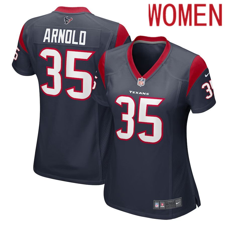 Women Houston Texans #35 Grayland Arnold Nike Navy Game Player NFL Jersey->women nfl jersey->Women Jersey